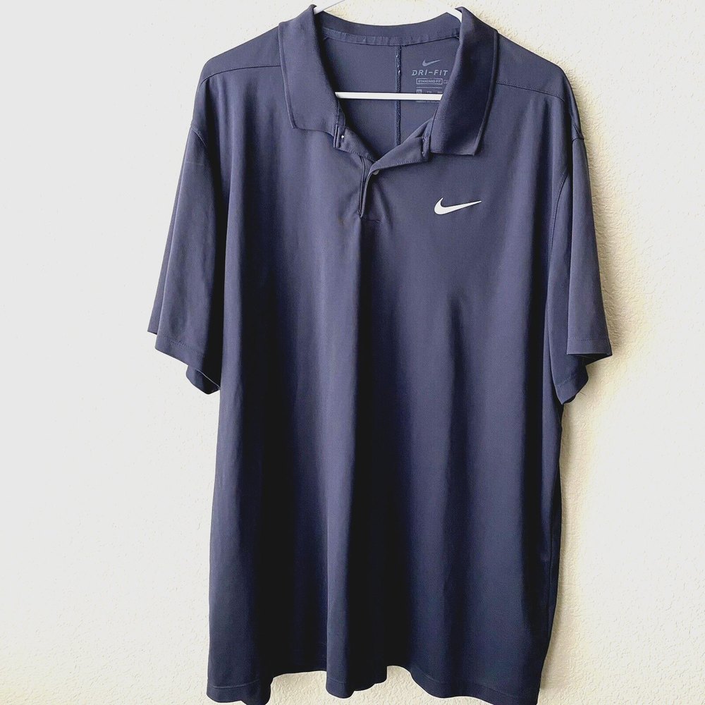 Nike Mens Dri Fit Short Sleeve Polo Standard fit Shirt Gray Size XL